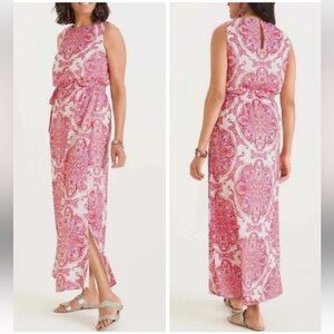 Chico's Pink and White Paisley Maxi Dress